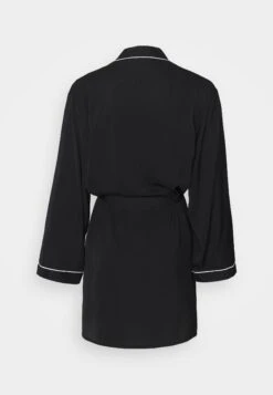 Anna Field Amanda Satin Dressing Gown - Badjas - Black -Dameskledingwinkel 02d6ba585165492c8f07ab44f0a3d177