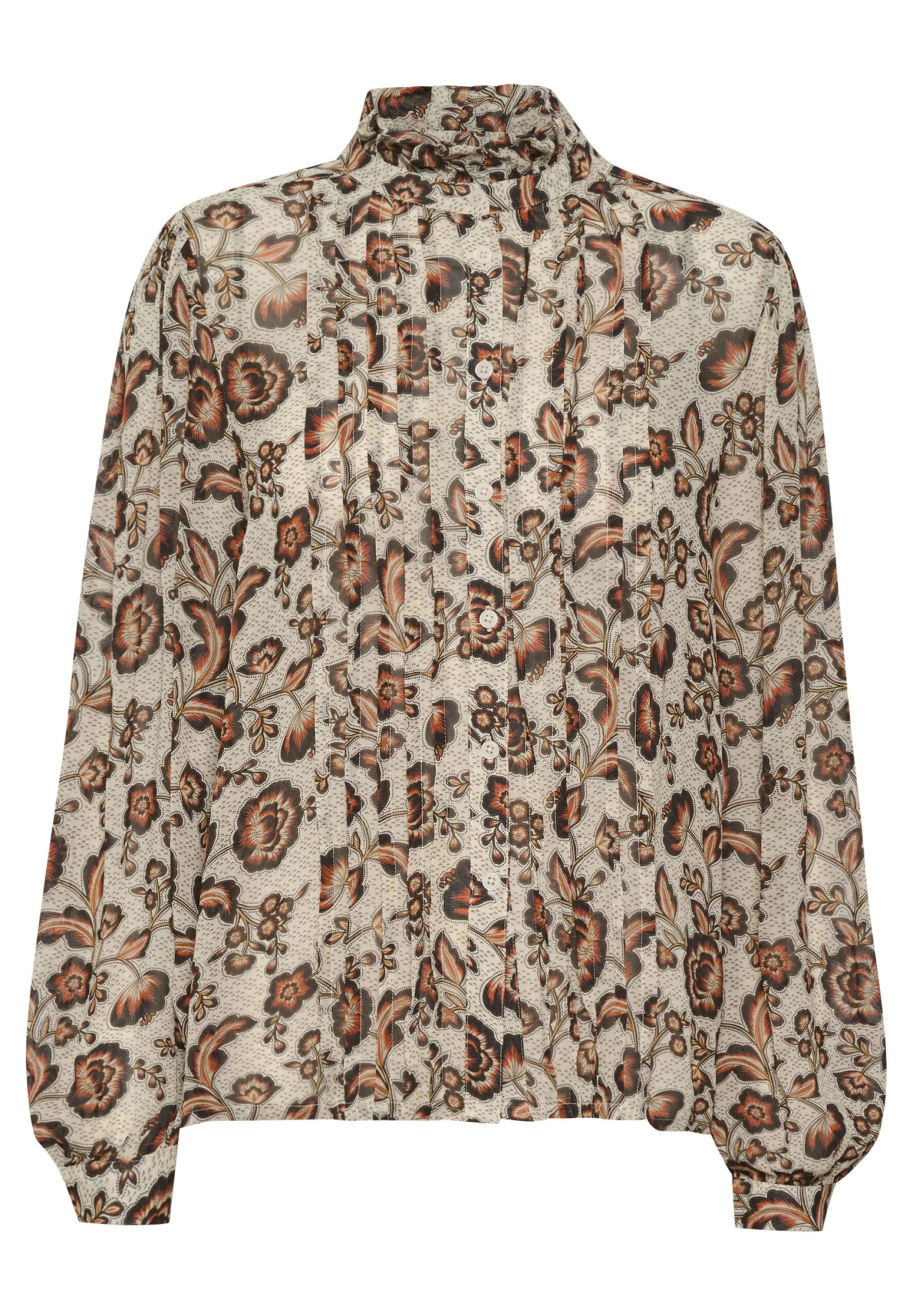 Part Two Viktorine - Overhemdblouse - Koi Japanese Flower Print 5 Part Two Viktorine - Overhemdblouse - Koi Japanese Flower Print - Afbeelding 5