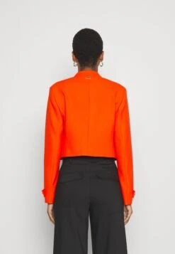 Boss Slim-Fit Cropped Jacket With Collarless Styling - Blazer - Bright Orange 11 Boss Slim-Fit Cropped Jacket With Collarless Styling - Blazer - Bright Orange -Dameskledingwinkel 0ac9dfcf278f4de1a2df00e2377b71f3