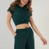 LELA Two Piece Set - Regular Fit - Shorts - Dark Green Melange