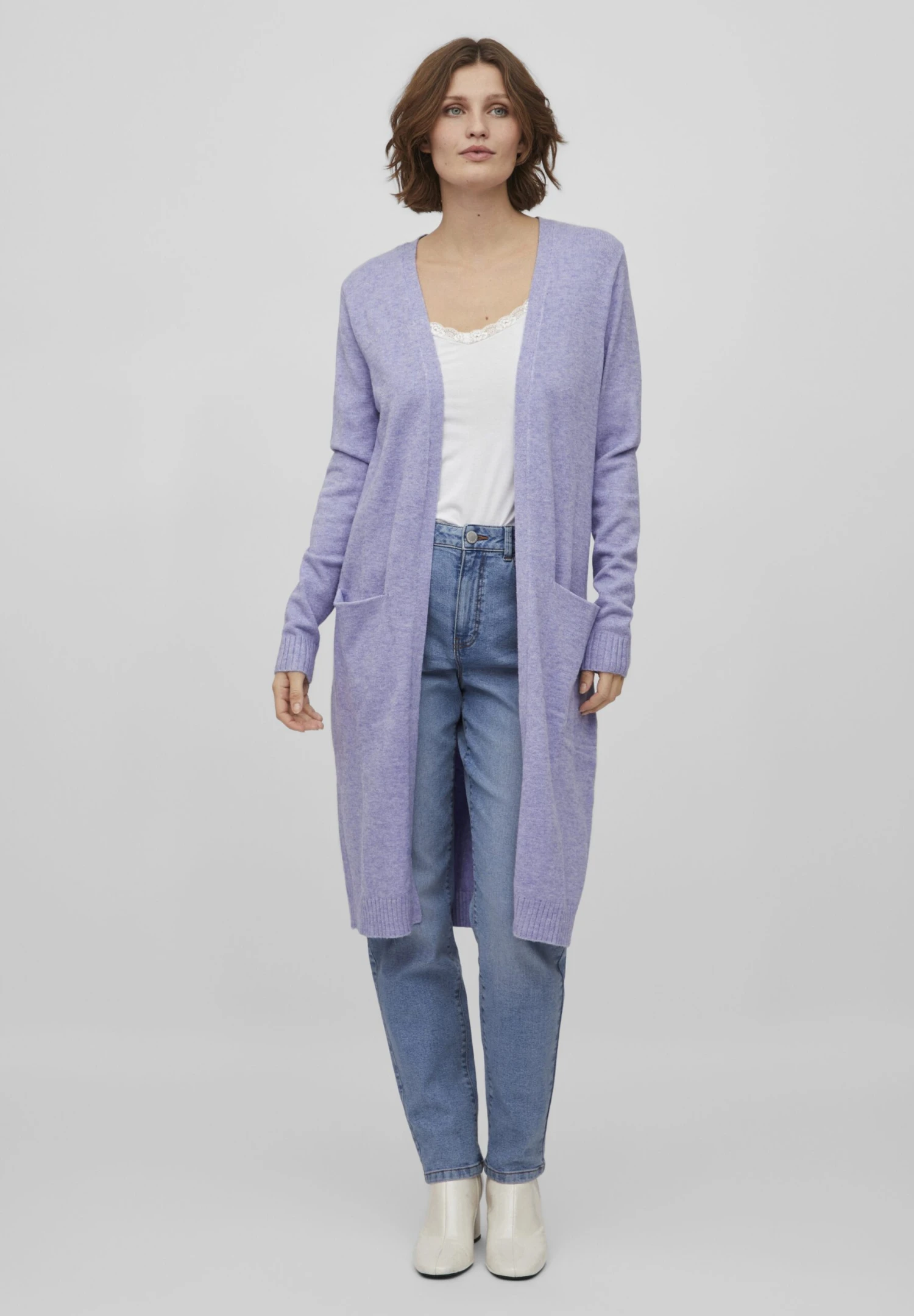 Vila Viril Long Cardigan - Vest - Sweet Lavender 1 Vila Viril Long Cardigan - Vest - Sweet Lavender