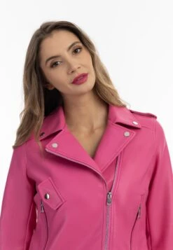 Faina Imitatieleren Jas - Pink -Dameskledingwinkel 46ad311e79bf4518a32ae217a2a499d4
