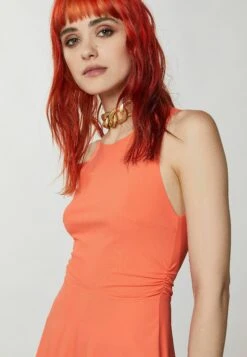 Patrizia Pepe Essential- Jurk - Intense Coral -Dameskledingwinkel 6346e6bc36d5451cb78c432ccd84b7ec