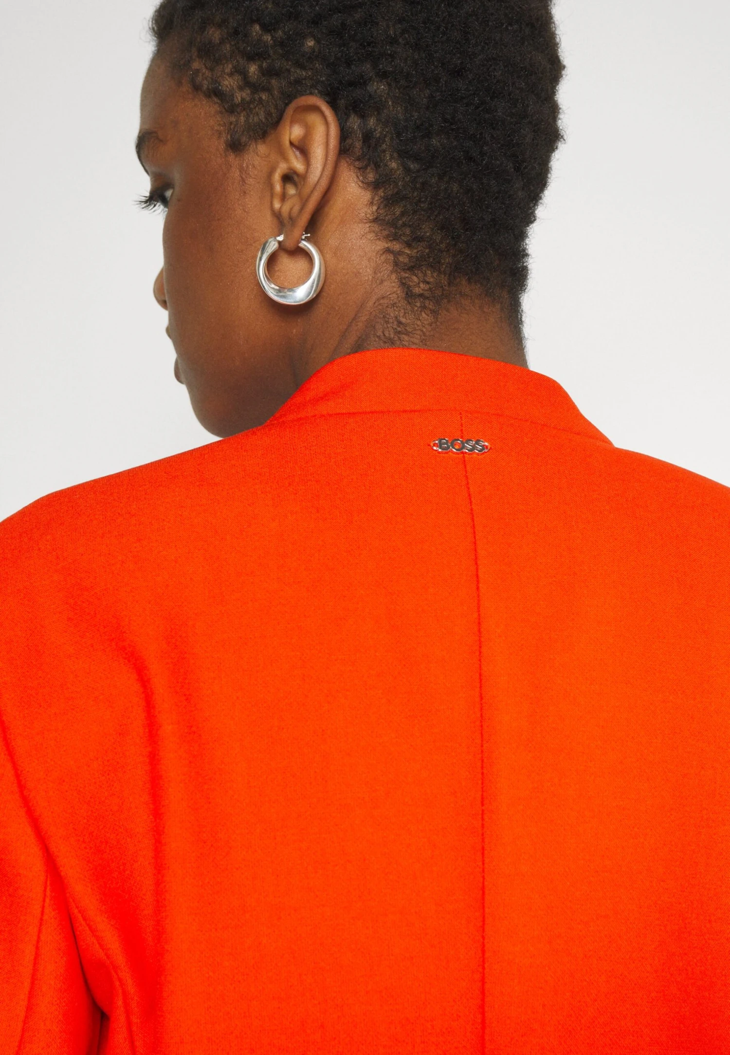 Boss Slim-Fit Cropped Jacket With Collarless Styling - Blazer - Bright Orange 6 Boss Slim-Fit Cropped Jacket With Collarless Styling - Blazer - Bright Orange - Afbeelding 6