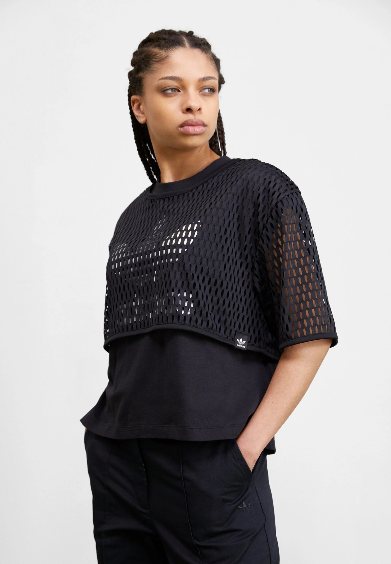 Adidas Originals Big Logo Tee 2 In 1 - T-Shirt Print - Black 1 Adidas Originals Big Logo Tee 2 In 1 - T-Shirt Print - Black