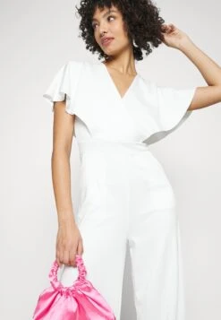 Wedding Betty V Neck Wrap - Jumpsuit - White -Dameskledingwinkel b2be8dc283c04e949a194b3f609b96e3