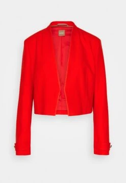 Boss Slim-Fit Cropped Jacket With Collarless Styling - Blazer - Bright Orange 14 Boss Slim-Fit Cropped Jacket With Collarless Styling - Blazer - Bright Orange -Dameskledingwinkel bbe6128a8e3d422a99b12b00145d9733