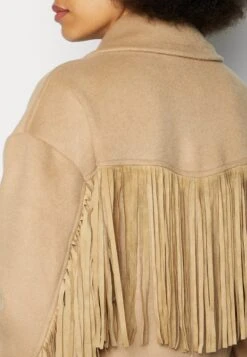 COLOURFUL REBEL Koko Fringe Coat - Mantel - Camel -Dameskledingwinkel bf055a151000427a8ad5d891d8341810