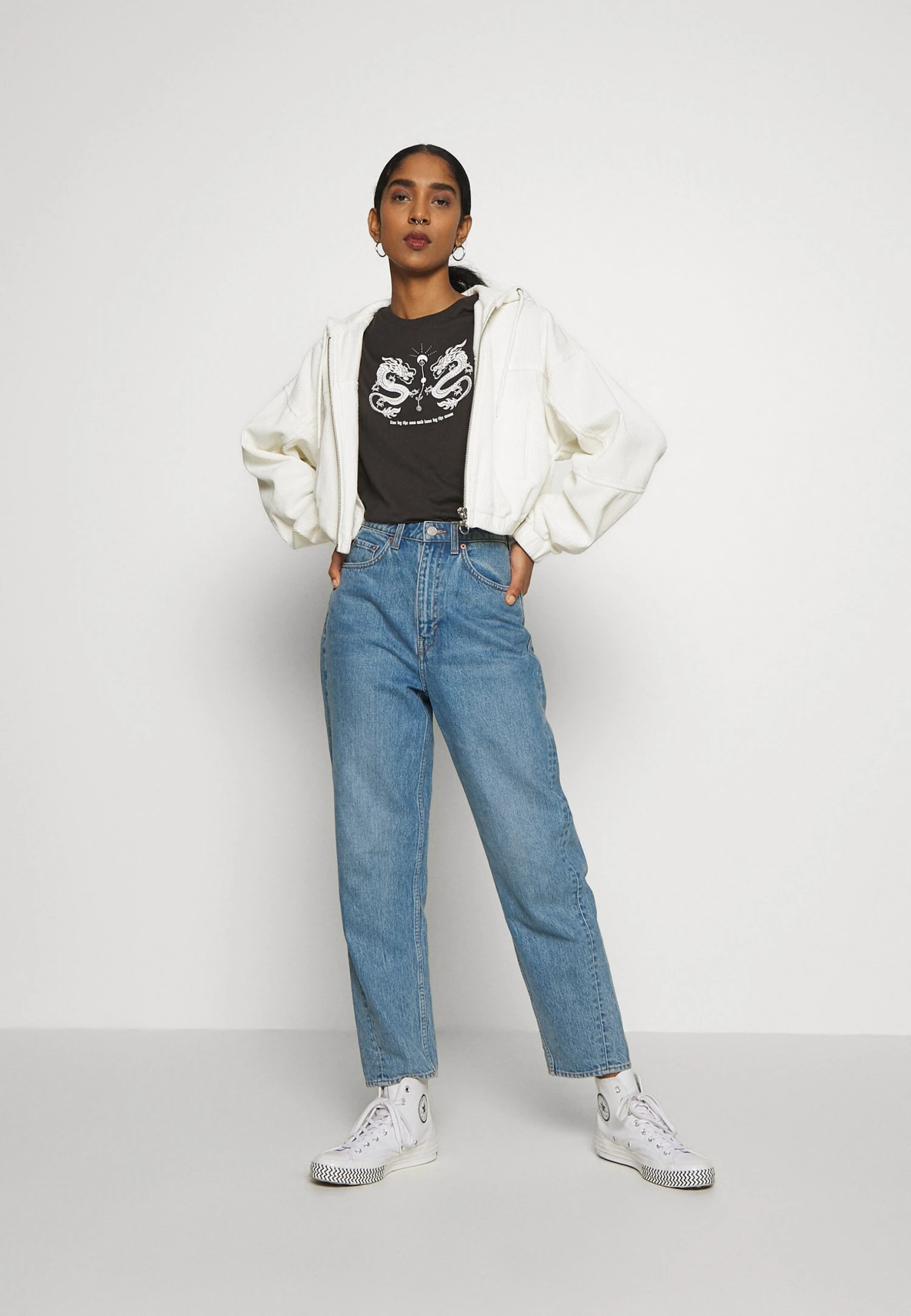 Even&Odd Hattie Mirrored Dragons Tee - T-Shirt Print - 801 - Anthracite 2 Even&Odd Hattie Mirrored Dragons Tee - T-Shirt Print - 801 - Anthracite - Afbeelding 2