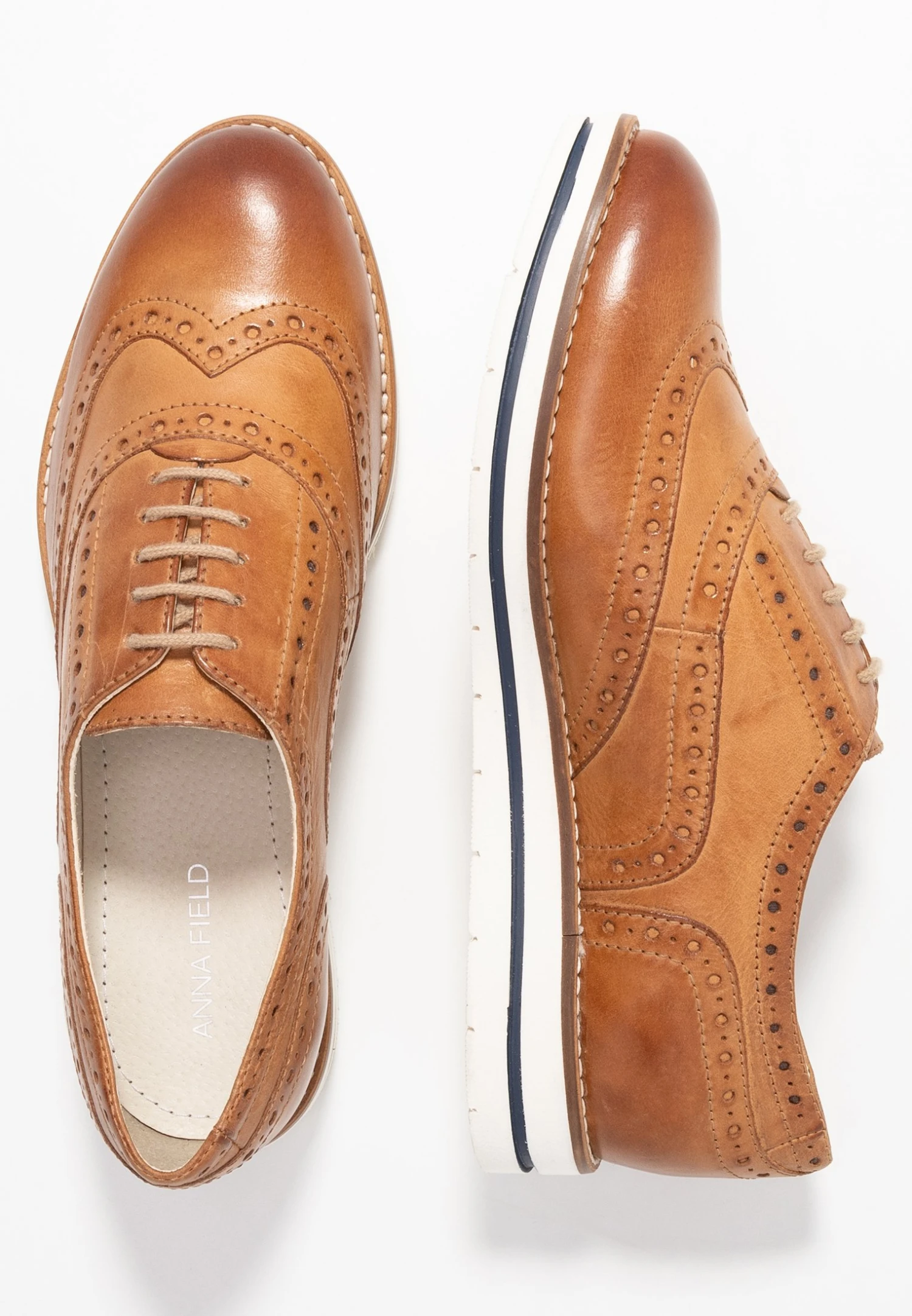 Anna Field Leather - Sportieve Veterschoenen - Cognac 4 Anna Field Leather - Sportieve Veterschoenen - Cognac - Afbeelding 4