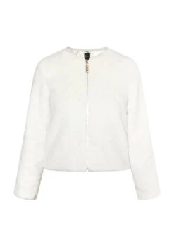 Faina Embell - Imitatieleren Jas - Wollweiss -Dameskledingwinkel c9f5b8770b39441e8ee62fe1091db801