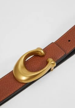 Coach Sculpted Reversible Belt - Riem - Black/Saddle -Dameskledingwinkel d0ffa7609ce34dc6ad8b5bcf92b2e712
