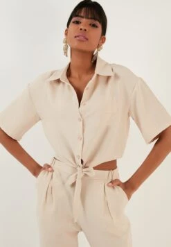 LELA Regular Fit - Overhemdblouse - Stone -Dameskledingwinkel d67a210e9a0242fcaf535070921a6a90