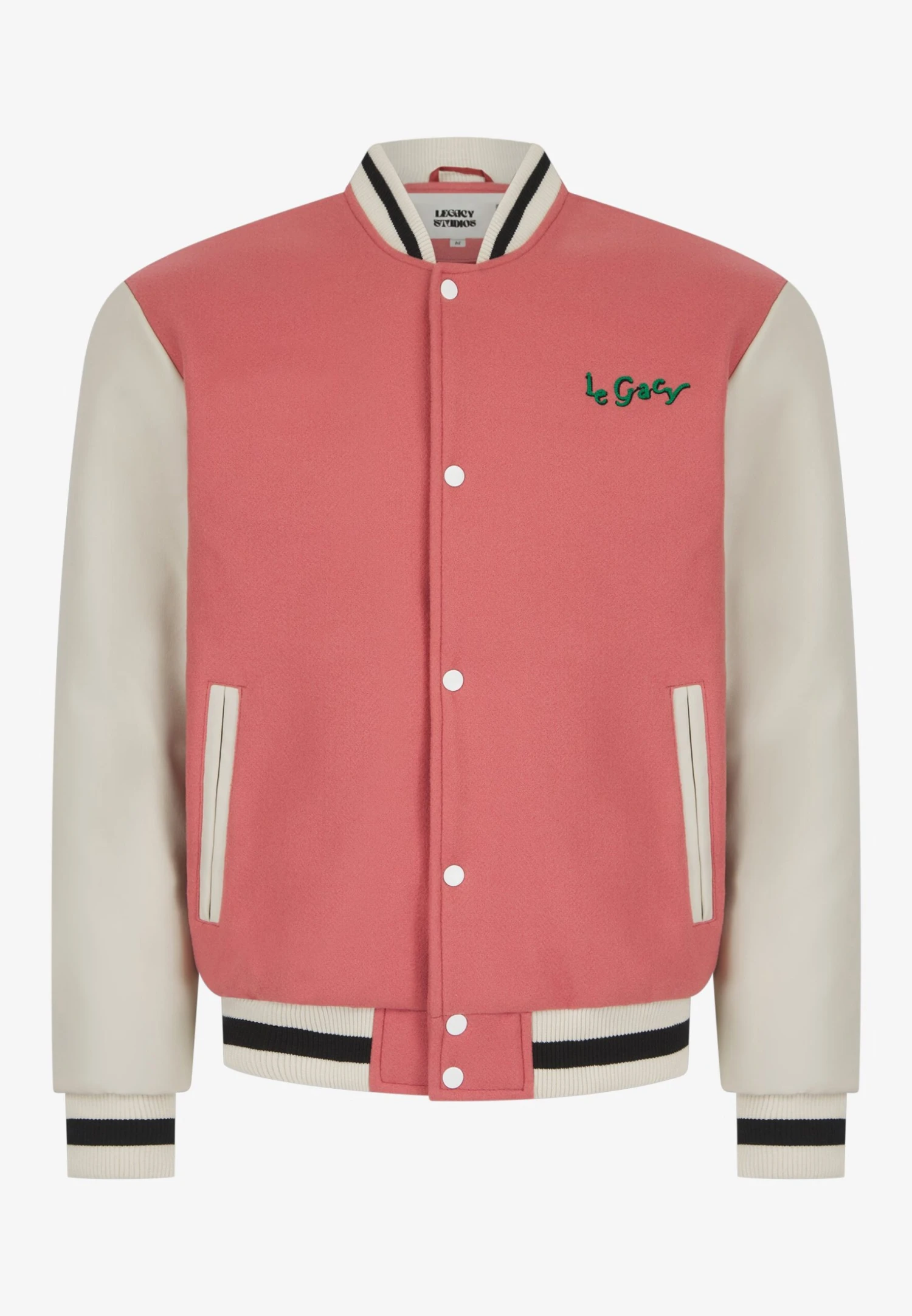 Lamar Varsity Jacket Unisex - Imitatieleren Jas - Coral 2 Lamar Varsity Jacket Unisex - Imitatieleren Jas - Coral - Afbeelding 2