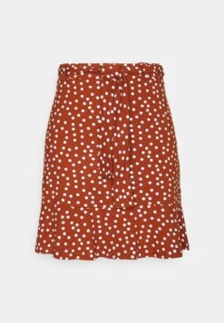 Even&Odd Mini Skirt With Volant - A-Lijn Rok - Brown/White -Dameskledingwinkel eccf33f5c38649bf89100d9c33a2164b