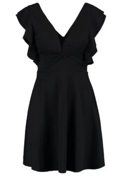Wal G Lucia V Neck Frill Sleeve Skater Dress - Cocktailjurk - Black -Dameskledingwinkel f498431274de44dd9f81d2cacf43880a