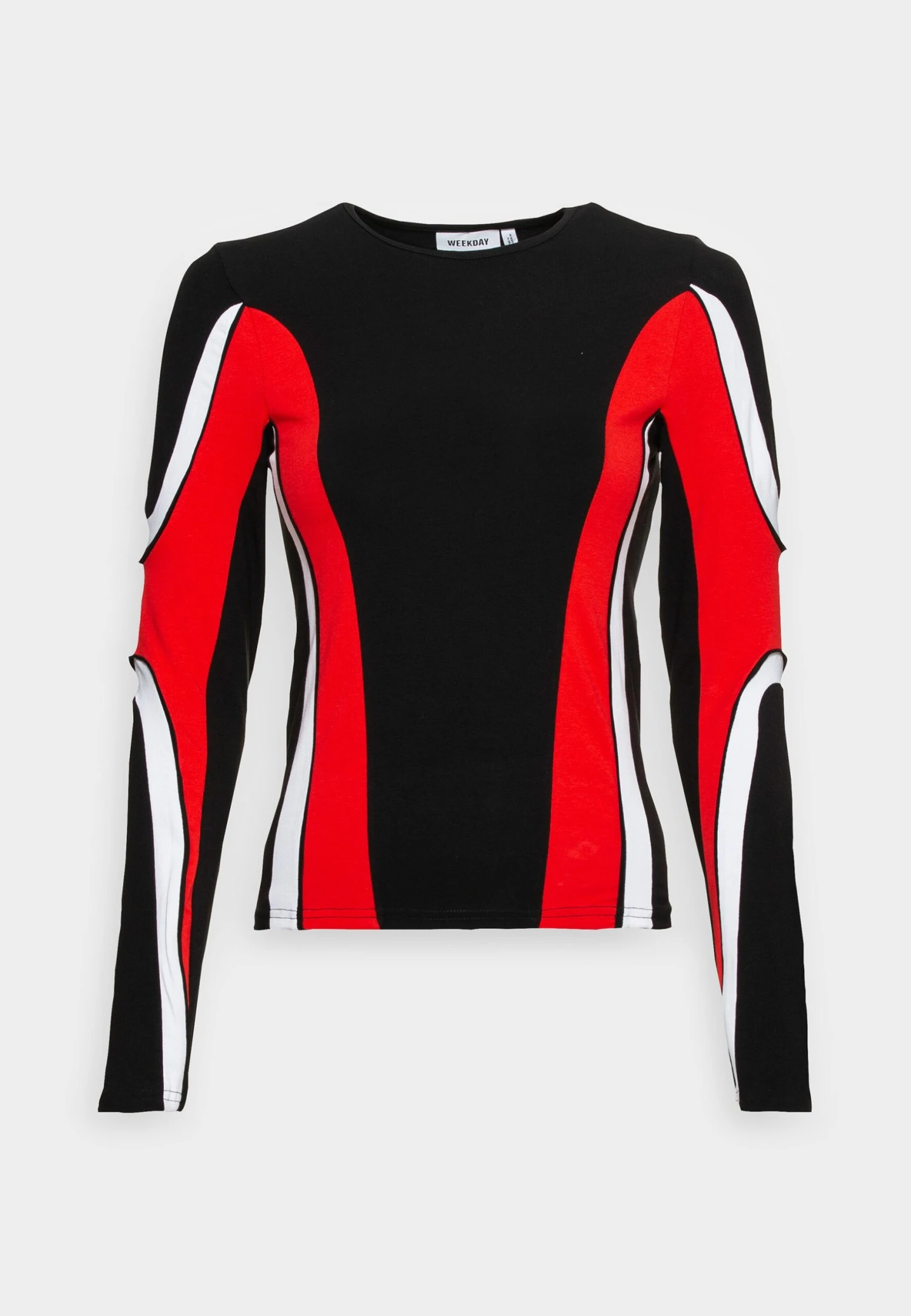 WEEKDAY Rush Biker Long Sleeve - Longsleeve - Black/Red Colblock 1 WEEKDAY Rush Biker Long Sleeve - Longsleeve - Black/Red Colblock