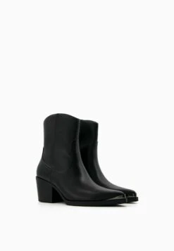 BERSHKA Heeled With Metallic Toe - Cowboy-/Bikerlaarsjes - Black -Dameskledingwinkel f909505150cb4c1ea69c2cc653f76116
